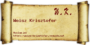Weisz Krisztofer névjegykártya